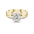 Evelisse Round Brilliant Diamond Triple Split-Shank Solitaire Ring