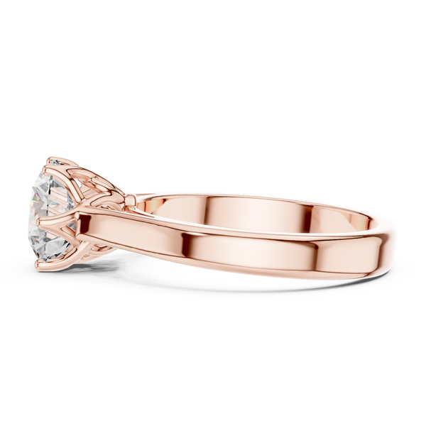 Seralyn Round Brilliant Diamond Sculptural Solitaire Ring
