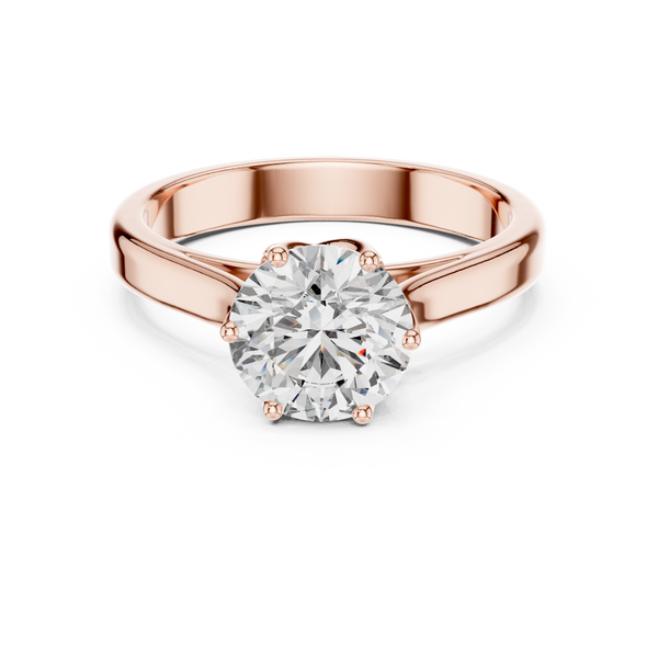 Seralyn Round Brilliant Diamond Sculptural Solitaire Ring