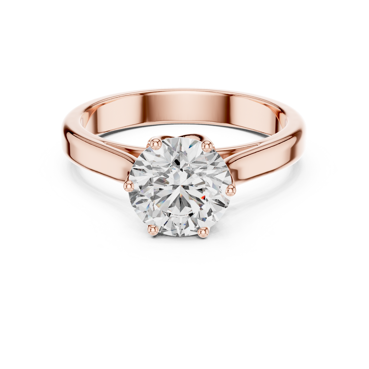 Seralyn Round Brilliant Diamond Sculptural Solitaire Ring