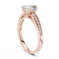 Aveline Round Brilliant Diamond Pavé Solitaire Ring