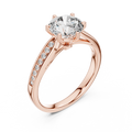 Aveline Round Brilliant Diamond Pavé Solitaire Ring
