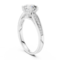 Aveline Round Brilliant Diamond Pavé Solitaire Ring