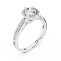 Aveline Round Brilliant Diamond Pavé Solitaire Ring
