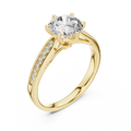 Aveline Round Brilliant Diamond Pavé Solitaire Ring