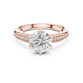 Aveline Round Brilliant Diamond Pavé Solitaire Ring