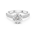 Aveline Round Brilliant Diamond Pavé Solitaire Ring