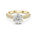 Aveline Round Brilliant Diamond Pavé Solitaire Ring