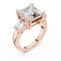 Elara Princess Cut Diamond Three-Stone Ring