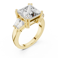 Elara Princess Cut Diamond Three-Stone Ring
