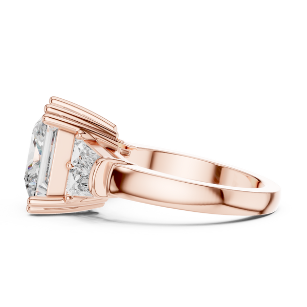 Elara Princess Cut Diamond Three-Stone Ring