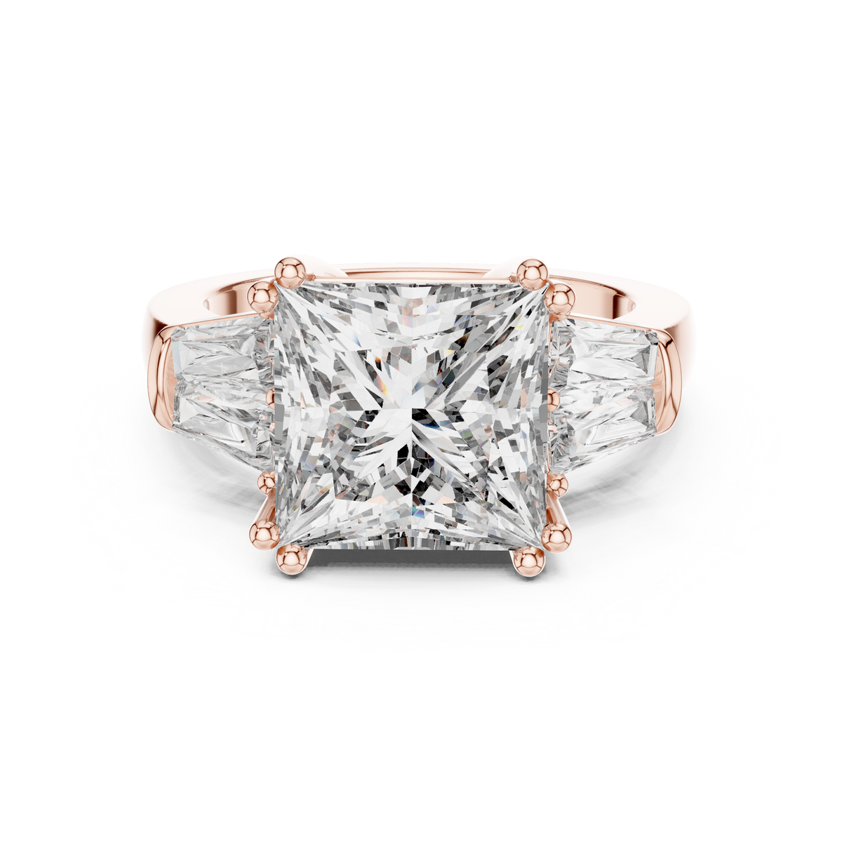 Elara Princess Cut Diamond Three-Stone Ring