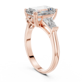 Aurelia Emerald Cut Diamond Three-Stone Ring