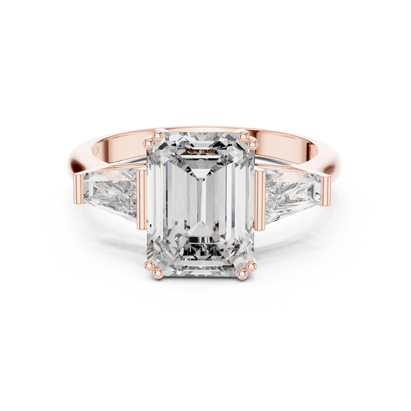Aurelia Emerald Cut Diamond Three-Stone Ring