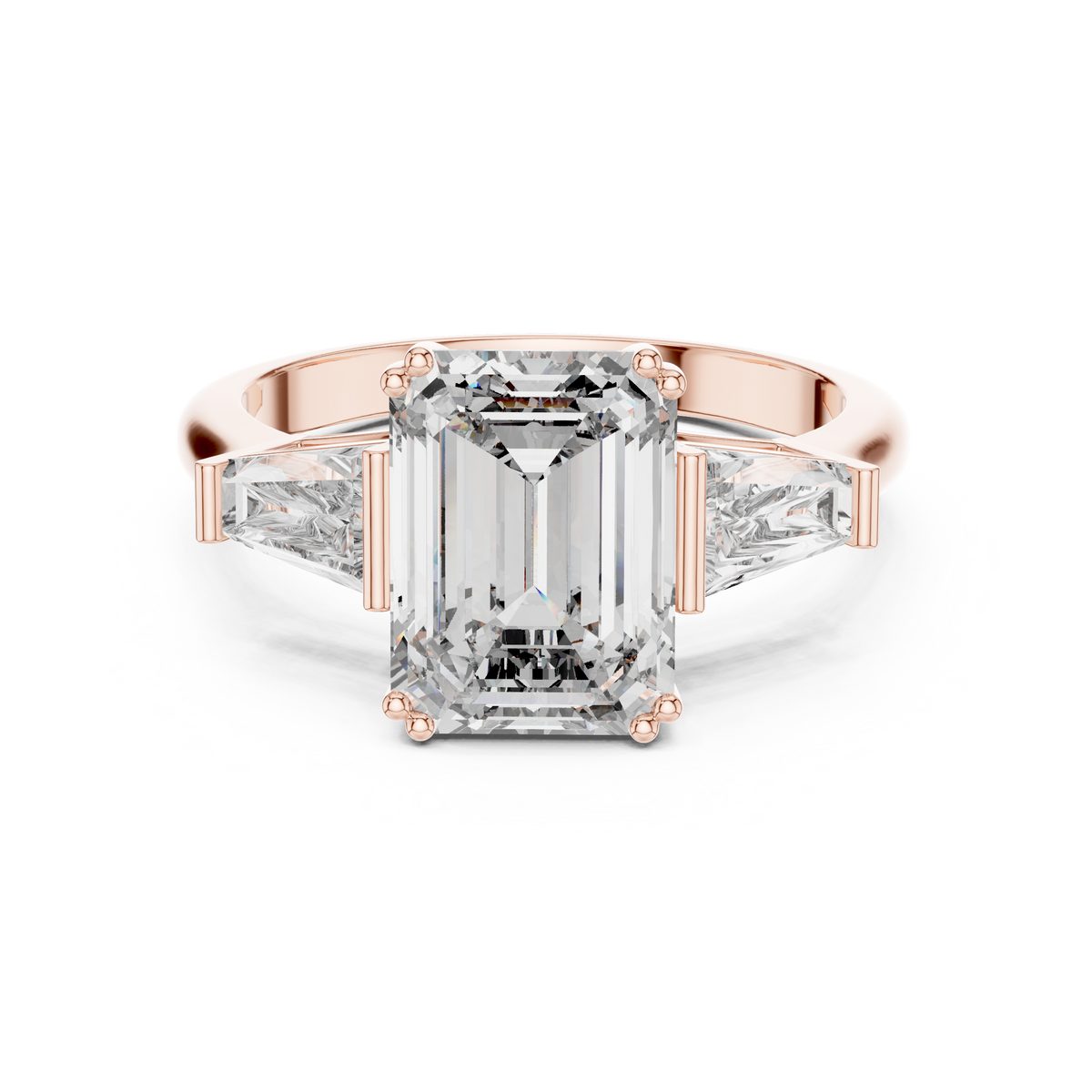 Aurelia Emerald Cut Diamond Three-Stone Ring
