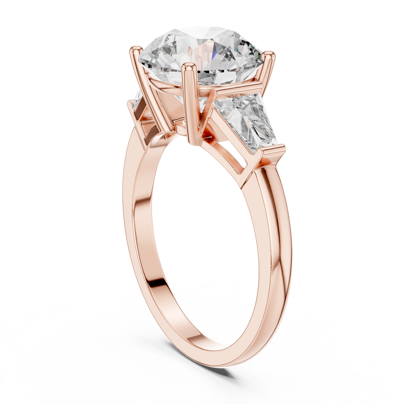 Elara Round Diamond Three-Stone Ring detail