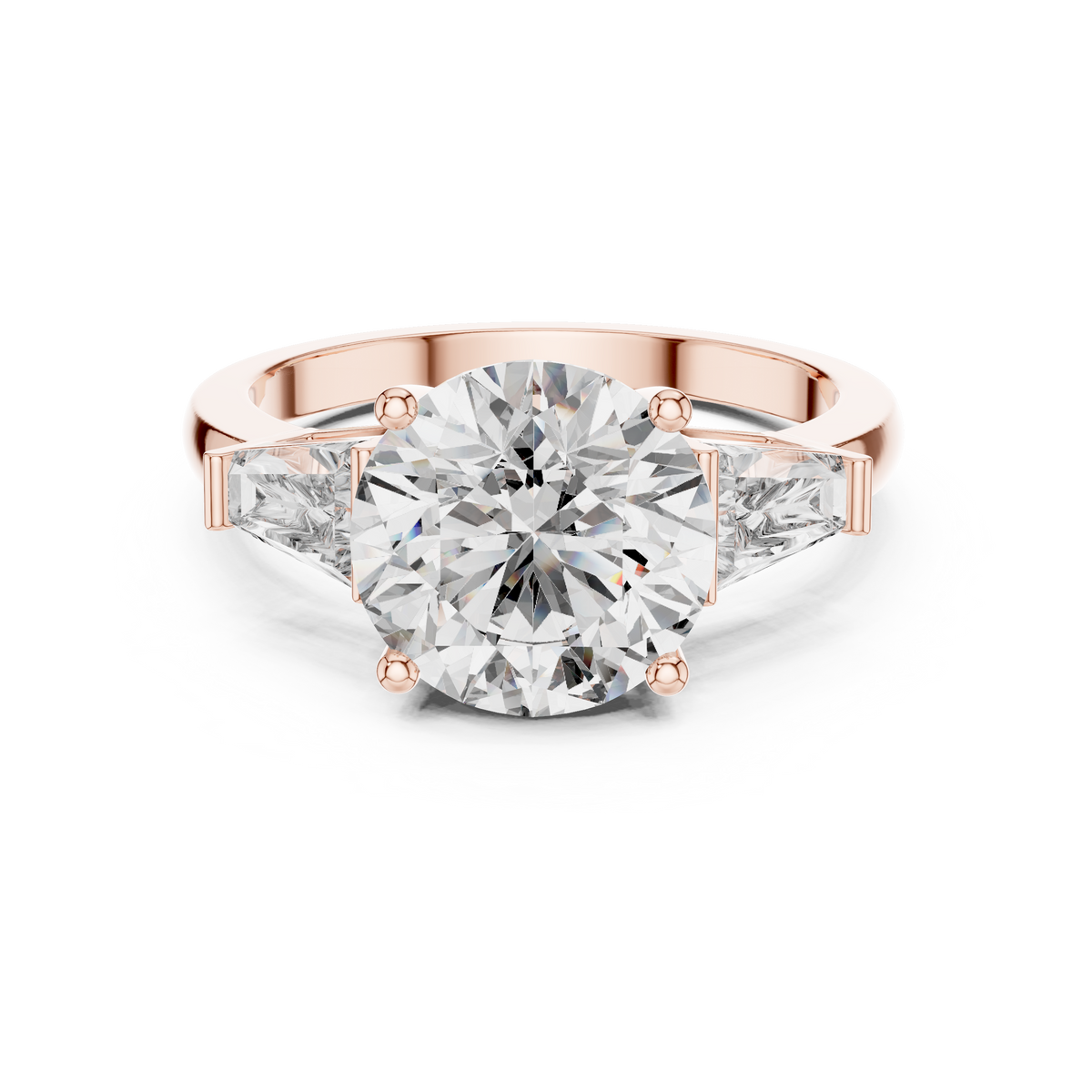 Elara Round Diamond Three-Stone Ring