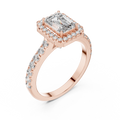 Aurelia Emerald Diamond Halo Ring