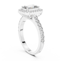 Aurelia Emerald Diamond Halo Ring