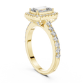Aurelia Emerald Diamond Halo Ring