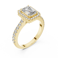 Aurelia Emerald Diamond Halo Ring