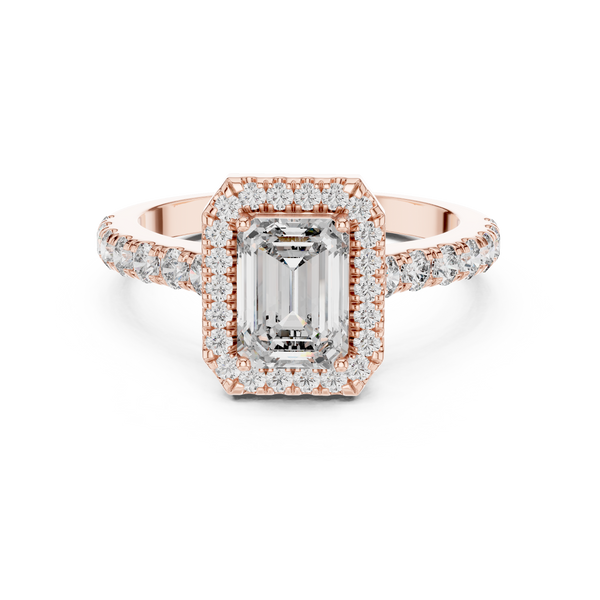 Aurelia Emerald Diamond Halo Ring