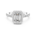 Aurelia Emerald Diamond Halo Ring