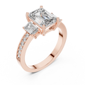 Elowen Emerald Three-Stone Diamond Ring