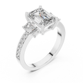 Elowen Emerald Three-Stone Diamond Ring