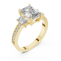 Elowen Emerald Three-Stone Diamond Ring