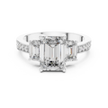 Elowen Emerald Three-Stone Diamond Ring