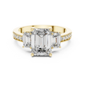 Elowen Emerald Three-Stone Diamond Ring