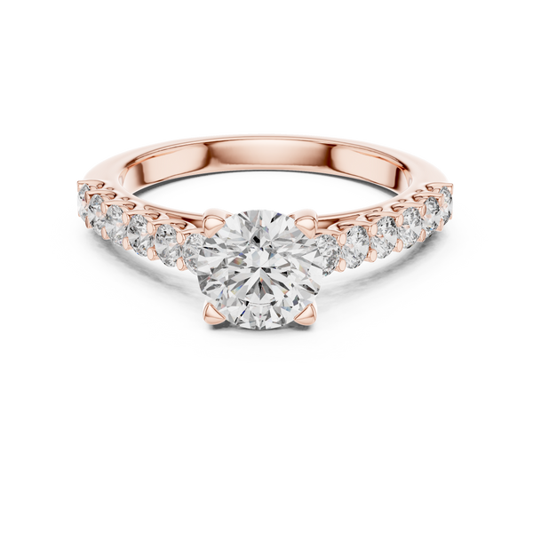 Elara Round Diamond Shoulder Ring