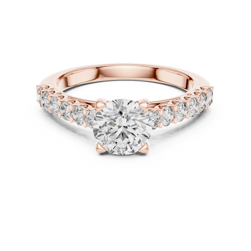 Elara Round Diamond Shoulder Ring detail