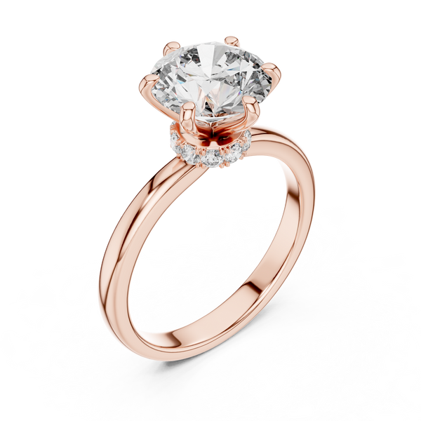 Celestia Round Diamond Hidden Halo Solitaire Ring
