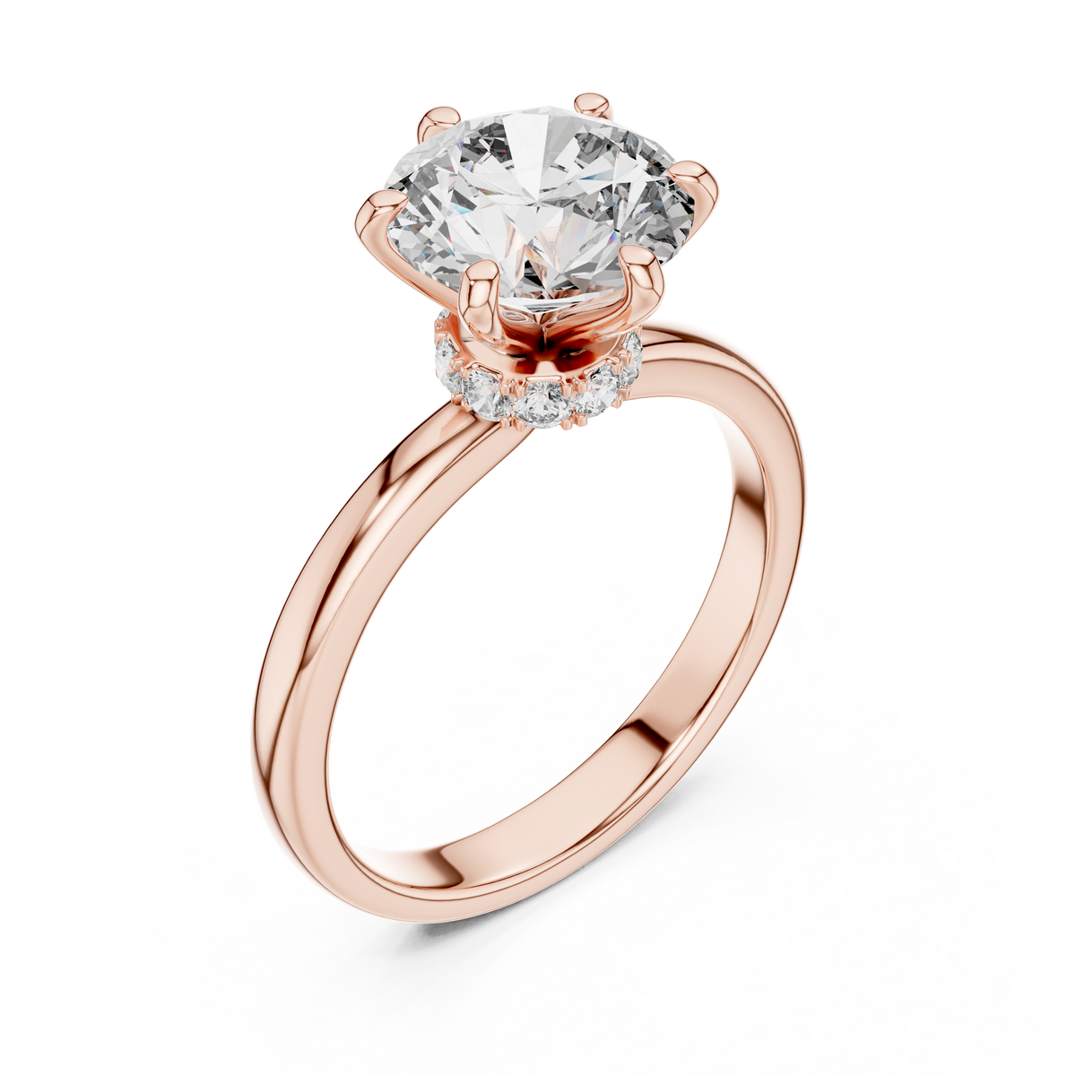 Celestia Round Diamond Hidden Halo Solitaire Ring
