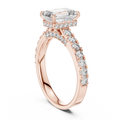 Elara Emerald Diamond Hidden Halo Pavé Ring