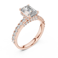 Elara Emerald Diamond Hidden Halo Pavé Ring