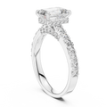 Elara Emerald Diamond Hidden Halo Pavé Ring