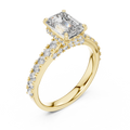 Elara Emerald Diamond Hidden Halo Pavé Ring