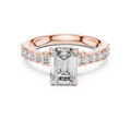 Elara Emerald Diamond Hidden Halo Pavé Ring