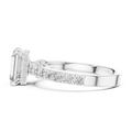 Elara Emerald Diamond Hidden Halo Pavé Ring