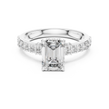 Elara Emerald Diamond Hidden Halo Pavé Ring