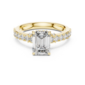 Elara Emerald Diamond Hidden Halo Pavé Ring