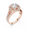 Aurelia Round Diamond Halo Split-Shank Ring
