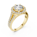 Aurelia Round Diamond Halo Split-Shank Ring