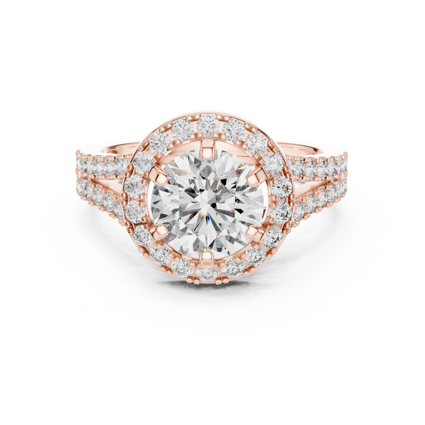 Aurelia Round Diamond Halo Split-Shank Ring