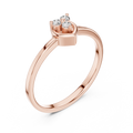 Amorette Three Diamond Heart Ring
