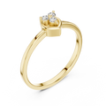 Amorette Three Diamond Heart Ring