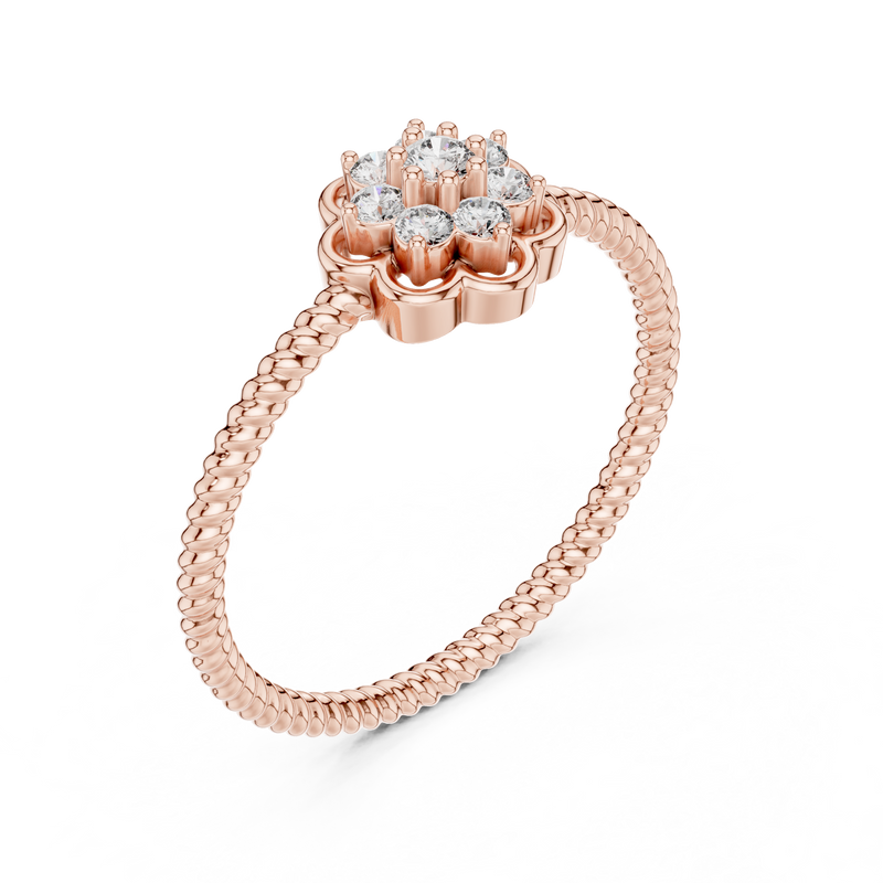 Fleuria Diamond Flower Ring detail